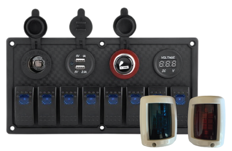 FREE SHIPPING - 8 Gang switch panel and Nav 6 LED